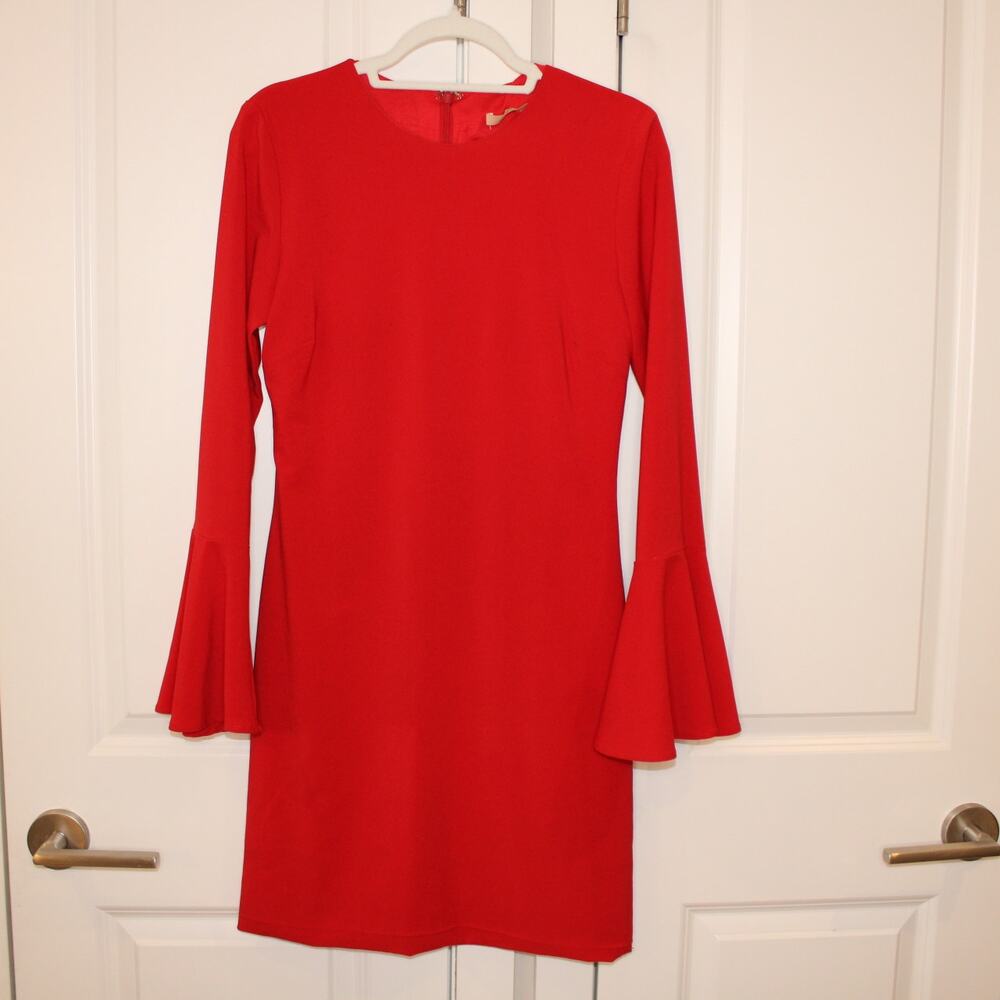 HUTCH for Anthropologie Milla Red Bell Sleeve Mini Dress | Small